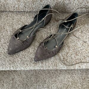 Stuart Weitzman Gilligan Sparkly Ballet Flat Size 8 Made in Spain